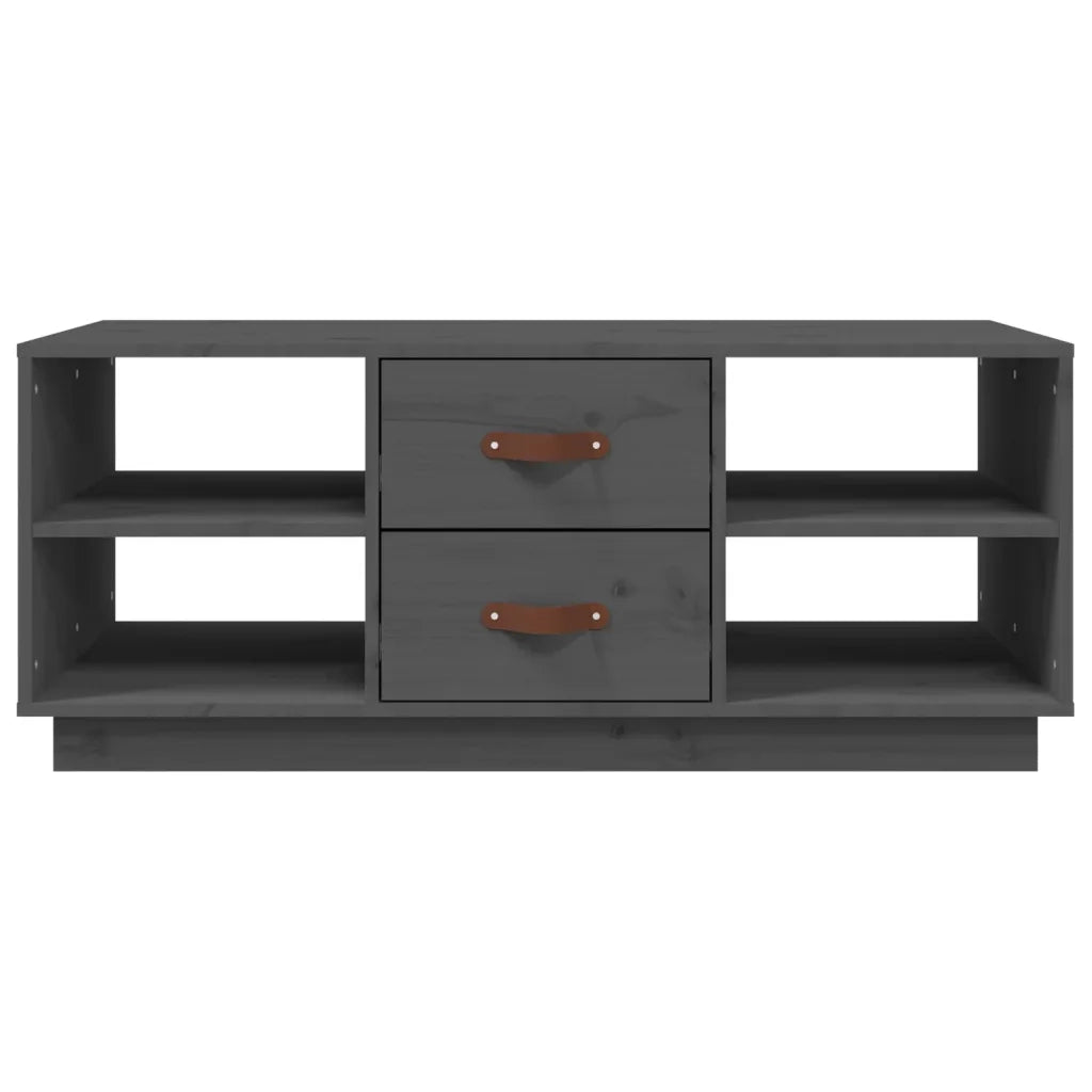 Tavolino da Salotto Grigio 100x50x41 cm Legno Massello di Pino