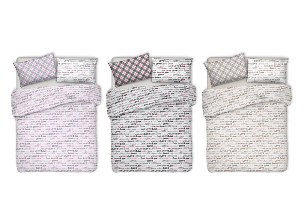 Copriletto Piquet Primavera Estate 100% Cotone Disegno Love Love Cuori - Singolo - Beige