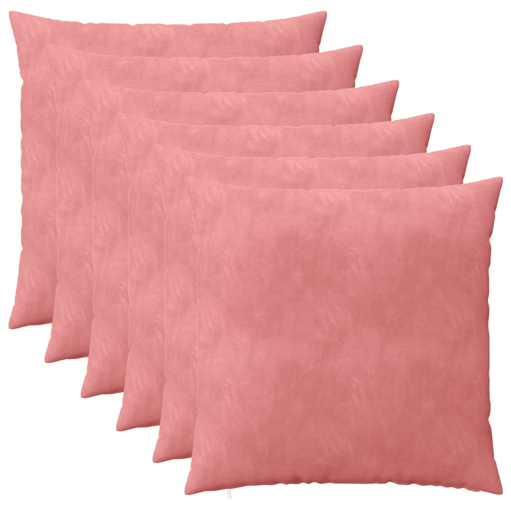Federa 6 pcs HEERLEN Rosa 80 x 80 cm Velluto 913530