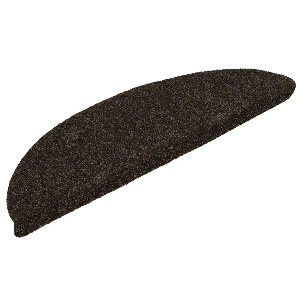 Tappetini per scale autoadesivi 20 pz 56x17x3 cm marrone scuro semicircolari 3365673