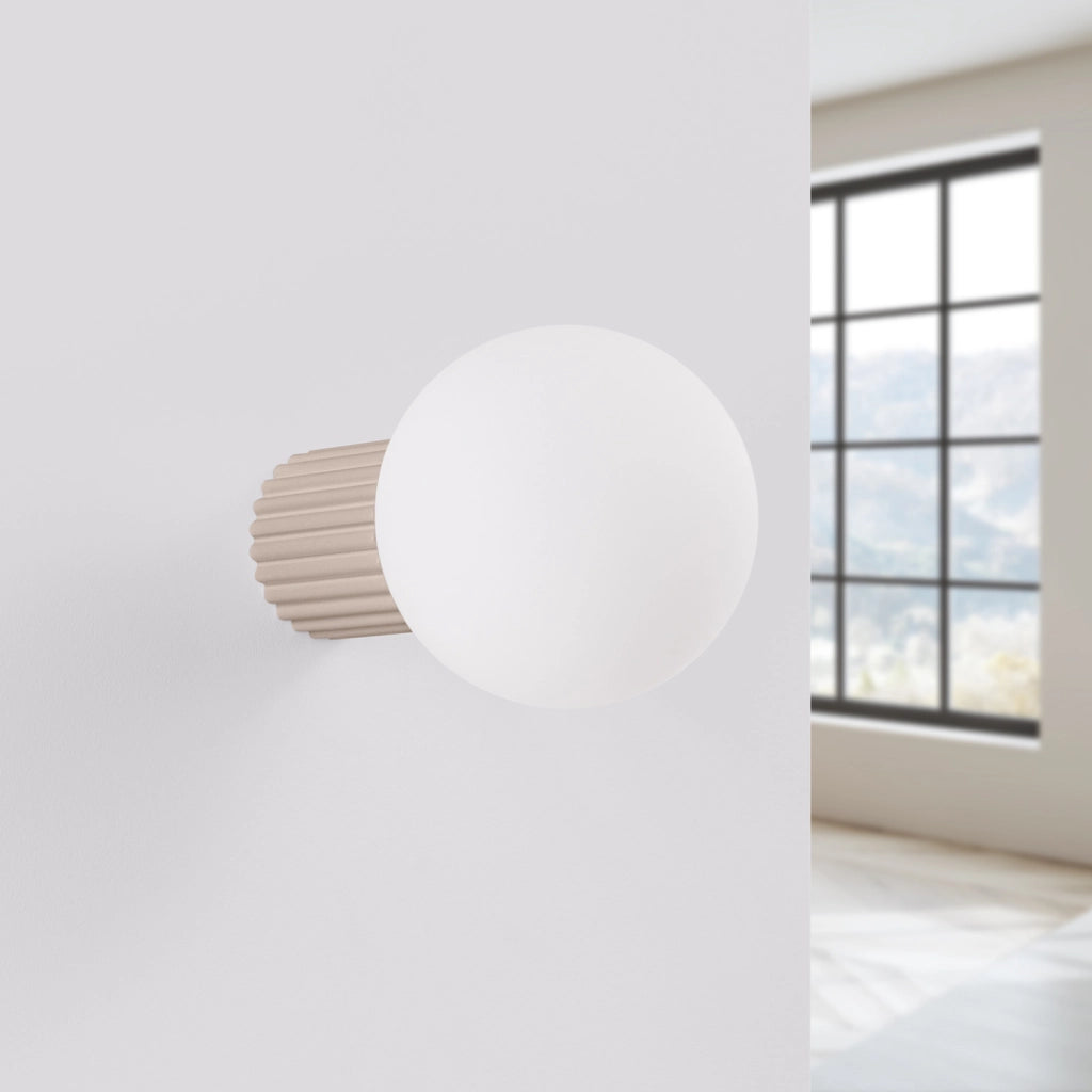 Applique Pure Lume SFERA taupe sfera vetro bianco G9 IP44