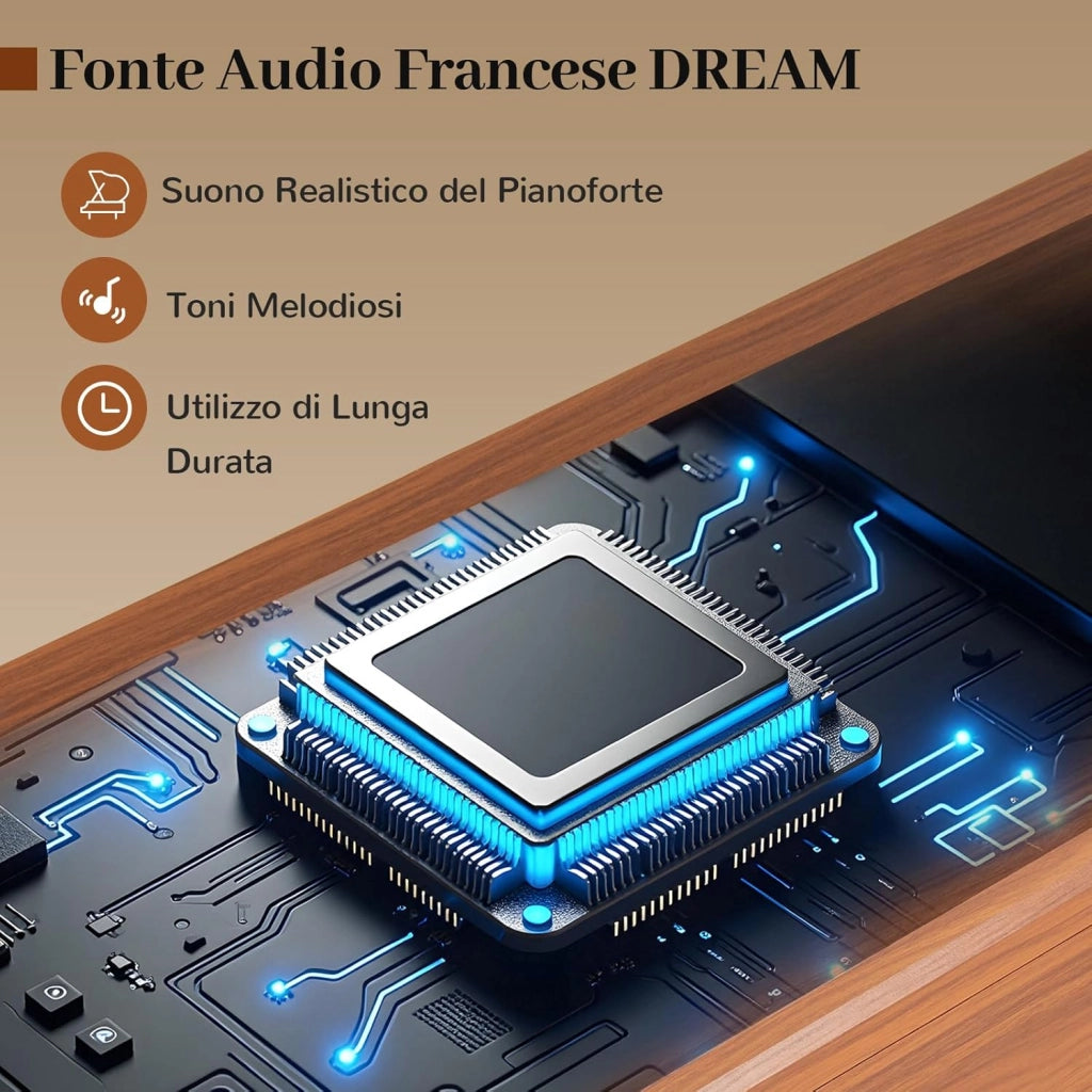 Pianoforte Digitale a 88 Tasti, con Azione a Martello Graduata, Pianoforte Elettrico a Grandezza, con Cassetto Estraibile e Altoparlanti Doppi, Pianoforte Digitale per Principianti