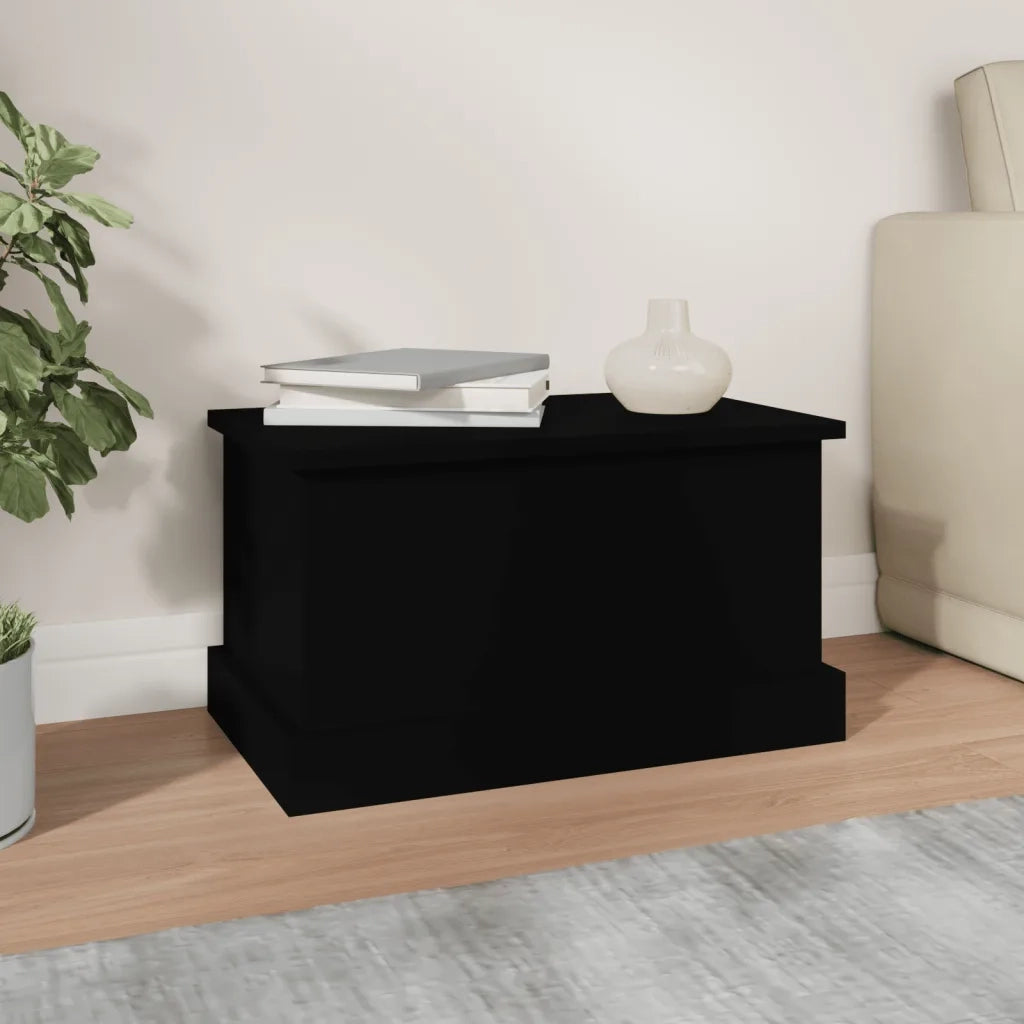 Contenitore Portaoggetti Nero 50x30x28 cm Legno Multistrato 816497
