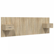 Testiera | Testata Letto con Comodini in Legno Multistrato Rovere Sonoma