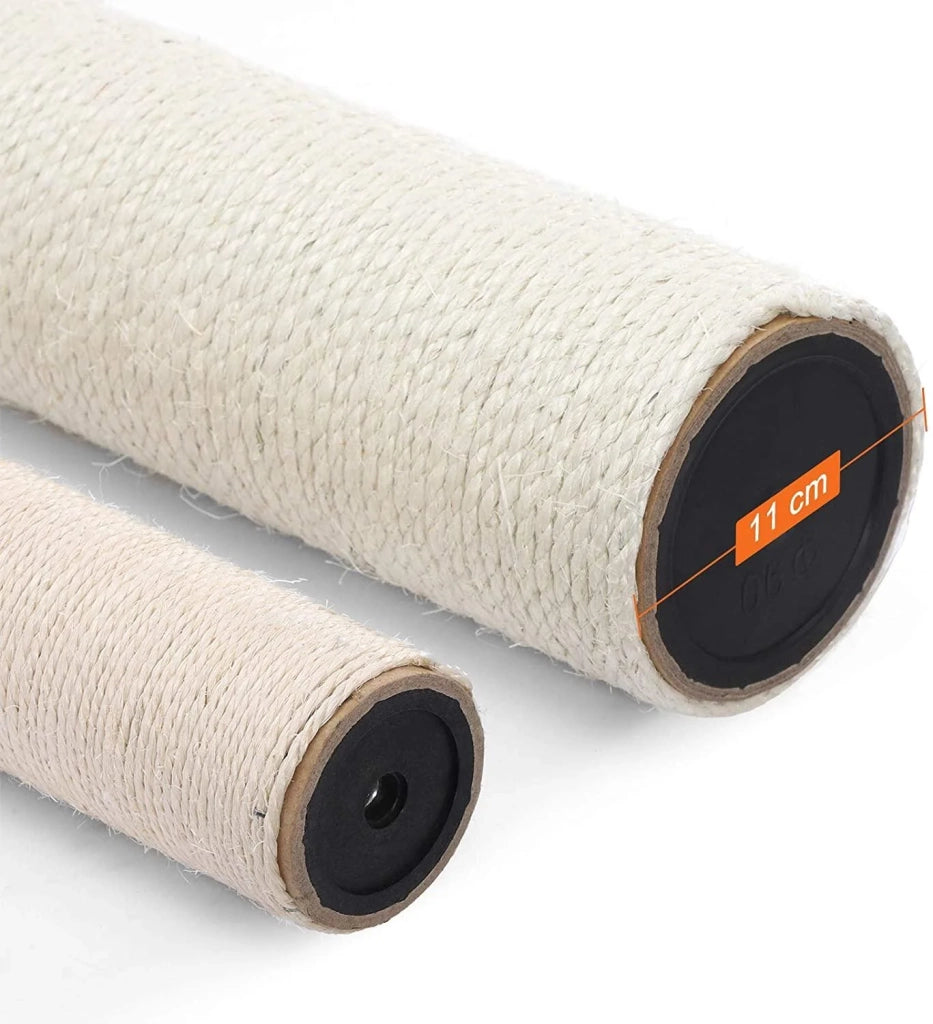 Tiragraffi con piattaforma di osservazione amaca grande grotta spessi pali in sisal stabile 112 cm beige 12_0000137