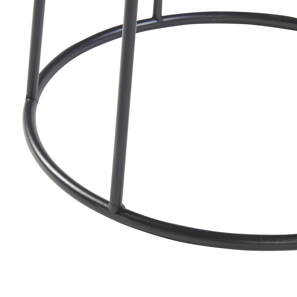 Set di 2 portavasi di varie dimensioni con fioriere in metallo nero 03_0010594