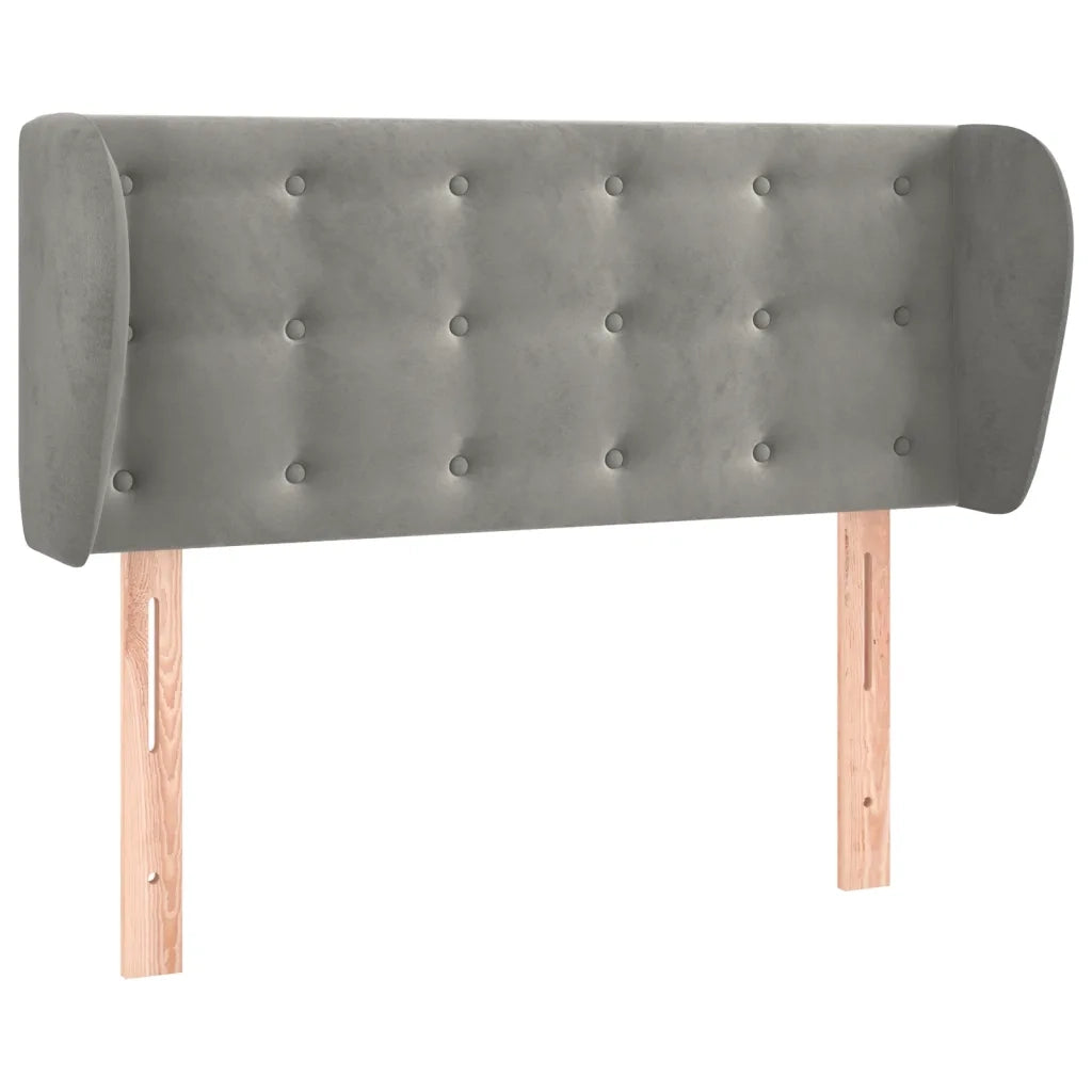 Testiera | Testata ad Orecchio Grigio Chiaro 93x23x78/88 cm in Velluto