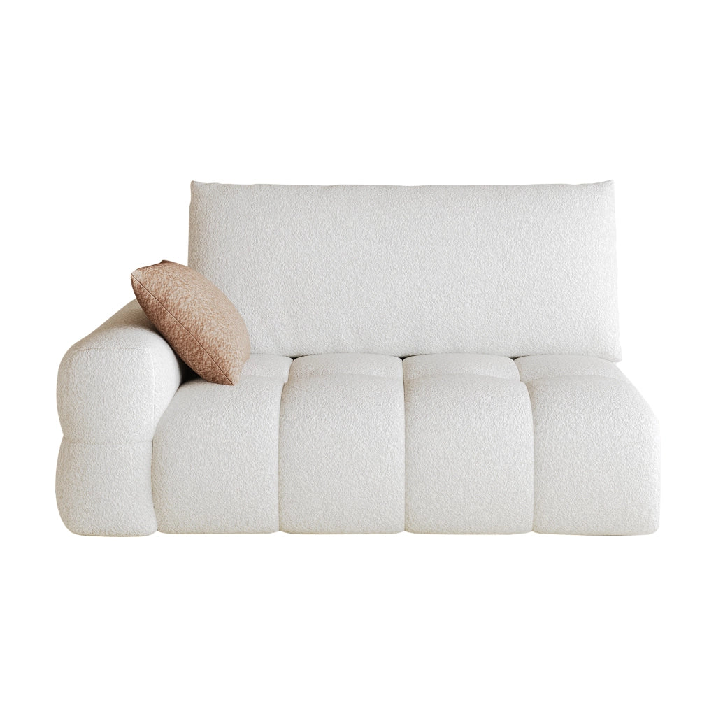 DIVANO 2 POSTI MODULARE 107 cm TESSUTO BIANCO CREMA