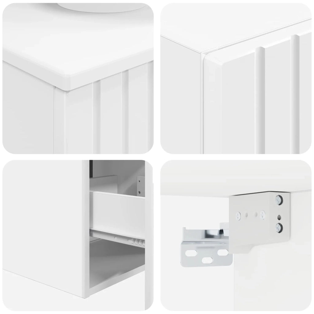Set di mobili per il bagno 3 pz Bianco Lucido 3406087