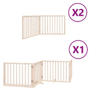 Cancelletto di sicurezza per animali domestici porta pieghevole 8 pannelli legno di pioppo marrone 02_0023247