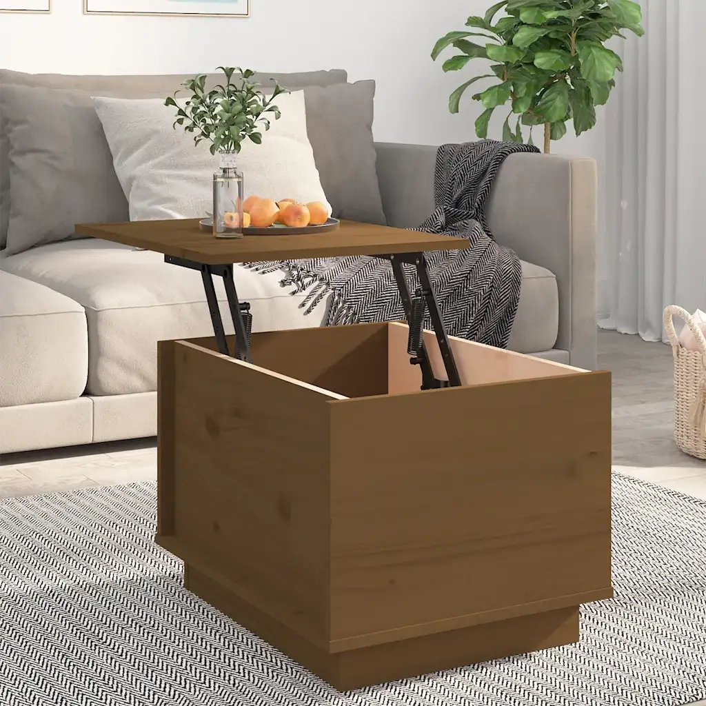 Tavolino da Salotto-Tavolino da soggiorno-Tavolo ambra 40x50x35 cm Legno Massello di Pino
