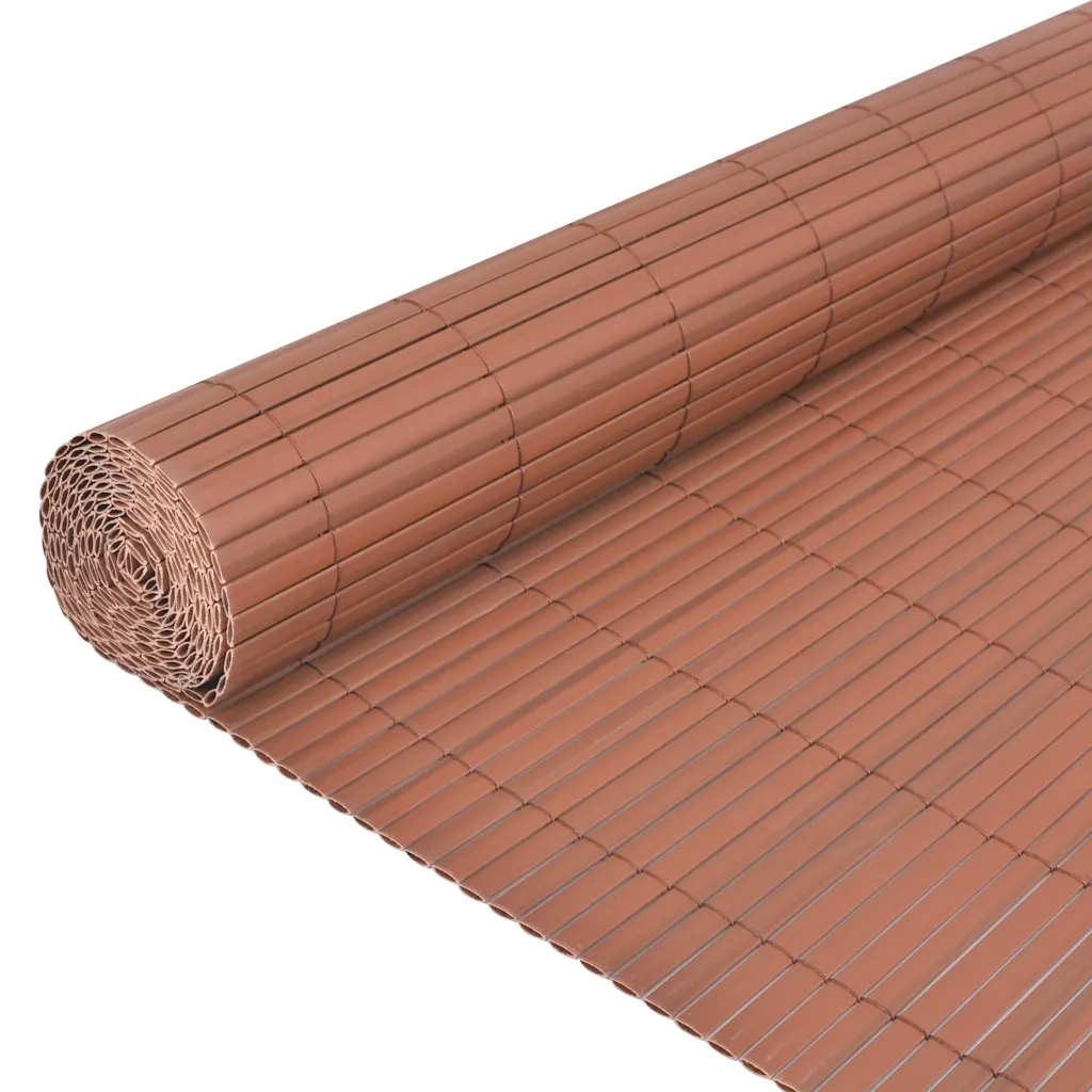 Recinzione da Giardino a Doppio Lato in PVC 90x500 cm Marrone 43630