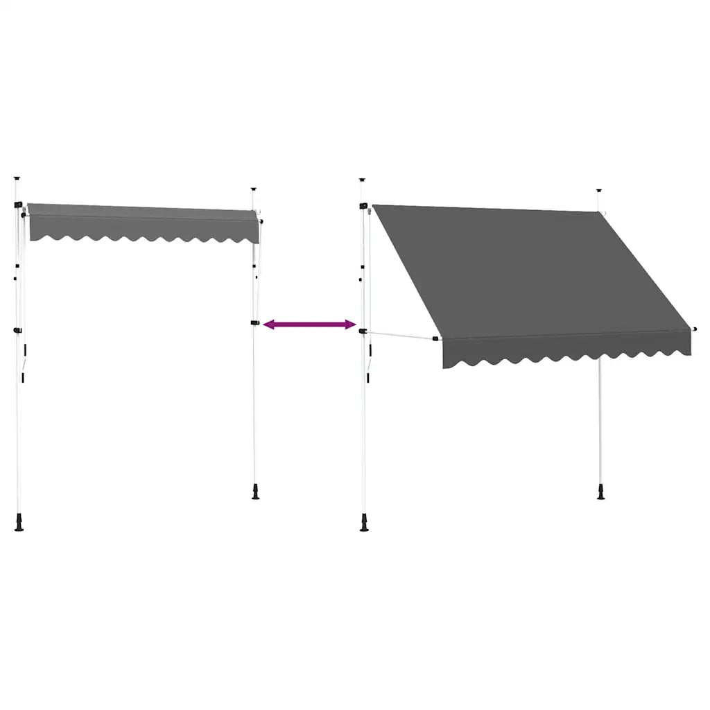 Tenda da Sole Retrattile Manuale-Tenda parasole per Patio 250 cm Antracite