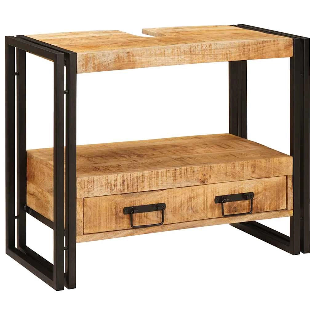 Mobiletto da toeletta con cassetto 71 x 33 x 58 cm pratico moderno interno in ferro marrone 02_0057999