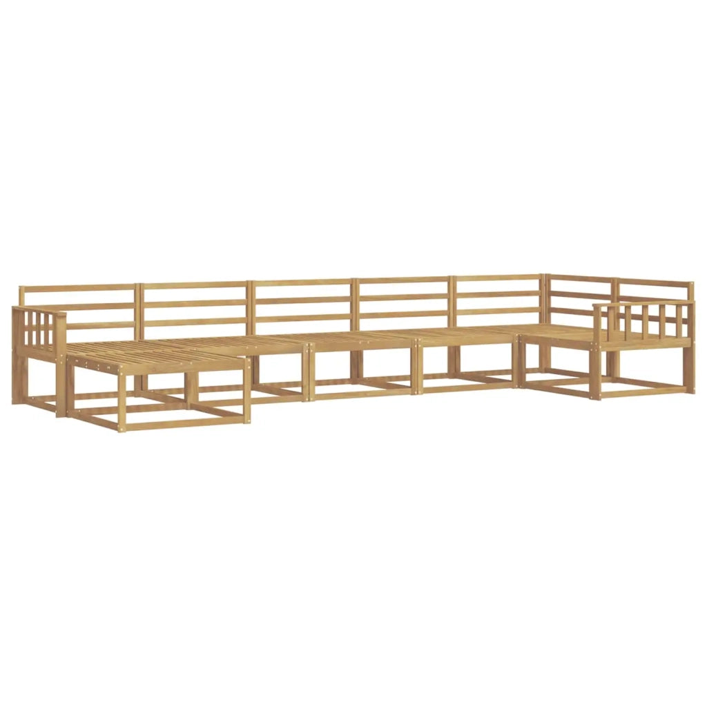 Set di divani da esterno 7 pcs Bianco Legno di Acacia Massello 3386753