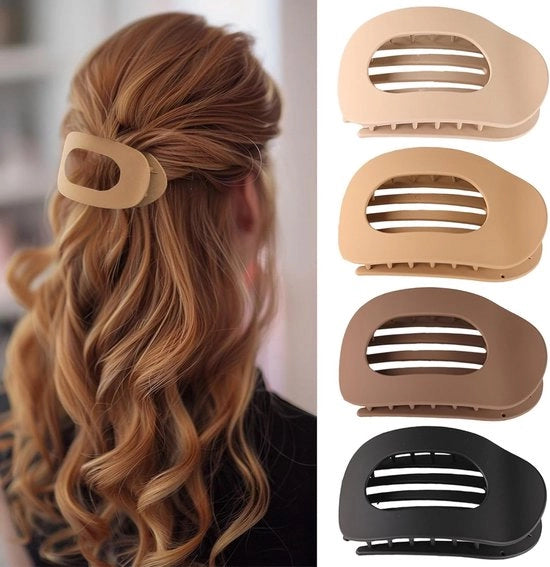 4 spille per capelli per donne - spille per capelli a forma piatta - presa sicura - denti interni, fermacapelli, presa forte ai lati