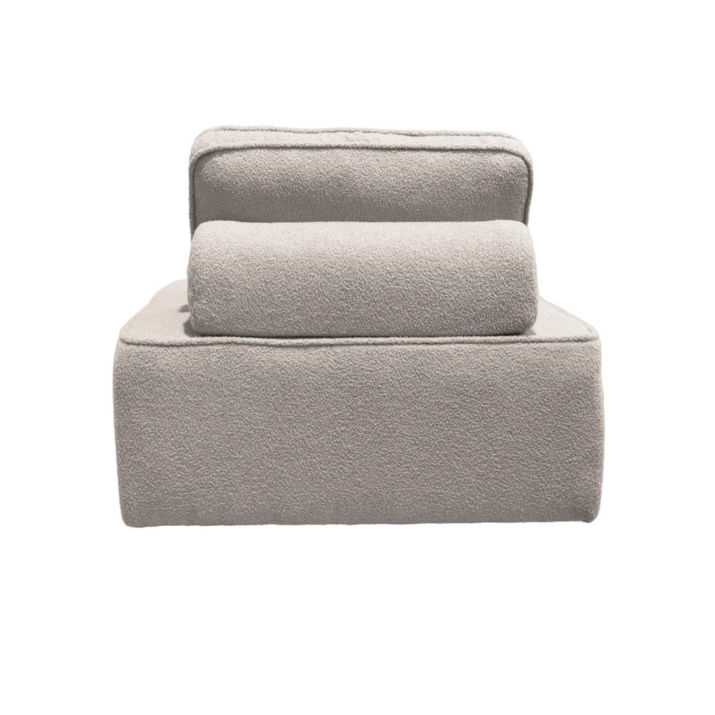 Modulo per divano modulare in tessuto bouclé, 1 posto, beige