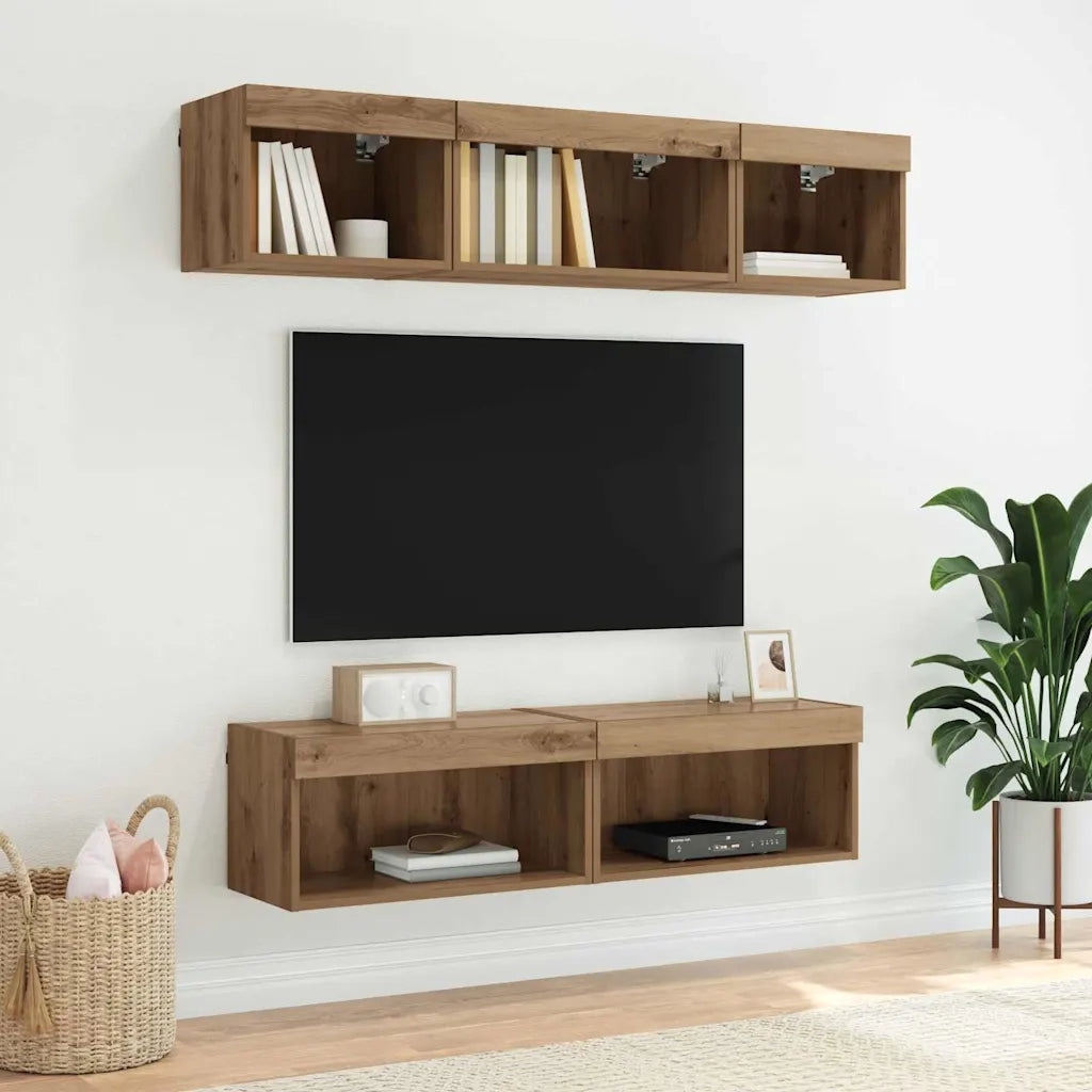Mobile TV-Credenza per TV-Console TV Rovere artigianale 60 x 30 x 30 cm Legno multistrato