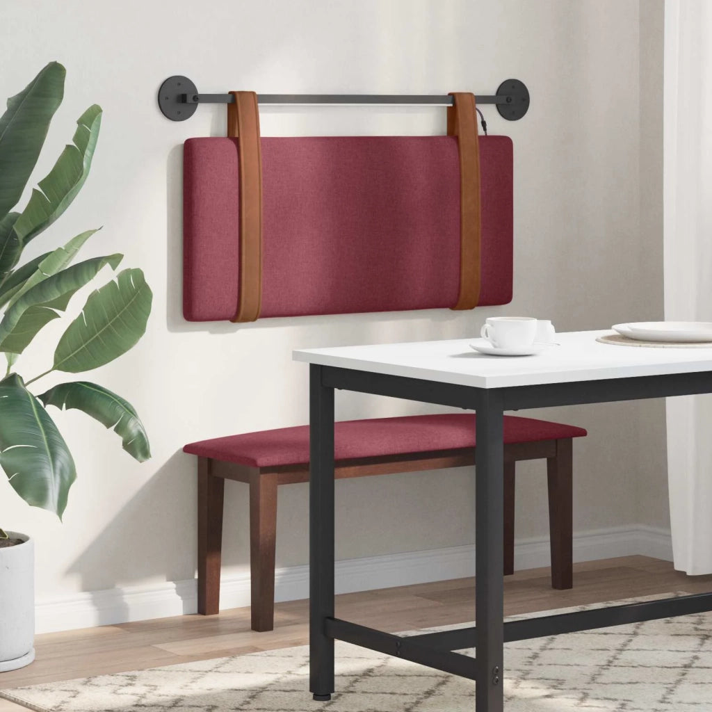 Testiera | Testata sospesa Con luce LED Rosso Vino PU Antico