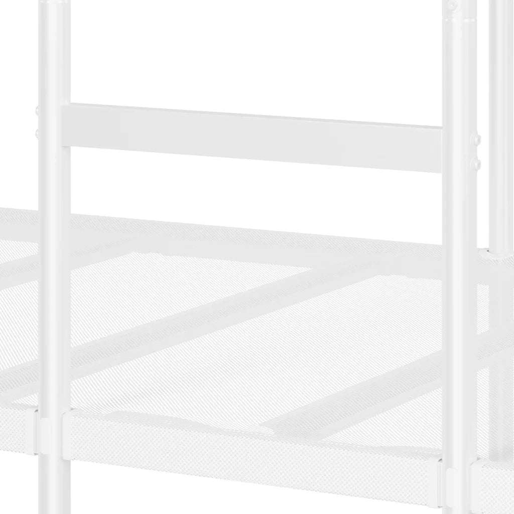 Letto a Castello senza Materasso Bianco 90x200 cm in Acciaio 42000329