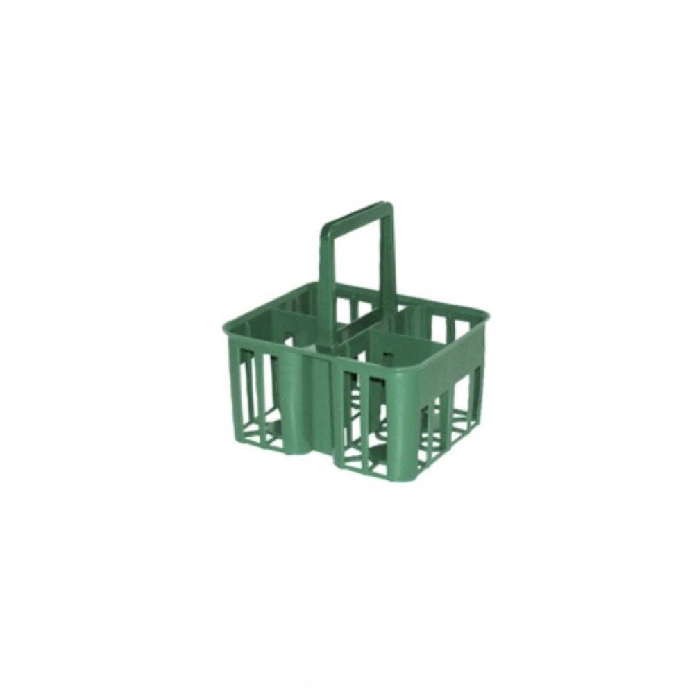 Cestello Portabottiglie 4 Posti Verde Trasporto Bottiglie