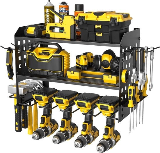 Supporto per strumenti multifunzione con 3 livelli per strumenti elettrici - 42,5 x 20 x 31 cm - nero