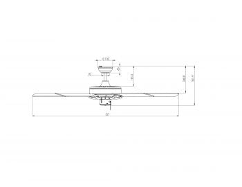 Vam Ventilatore da soffitto OUTDOOR con luce 2 x E27 bianco 132 cm con 3 velocità  tramite catenella