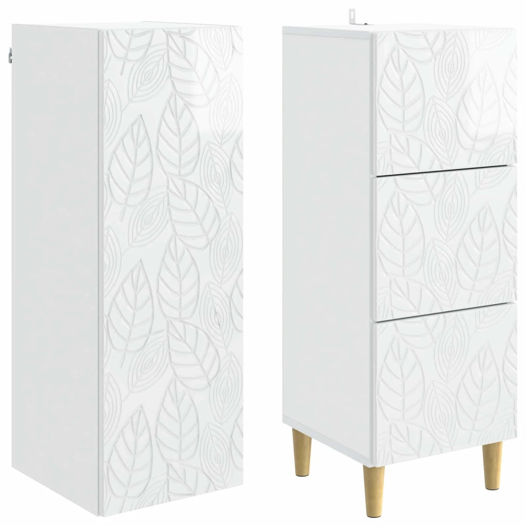 Set di armadi 2 pcs Bianco Lucido 33 x 34,5 x 90 cm 3416731
