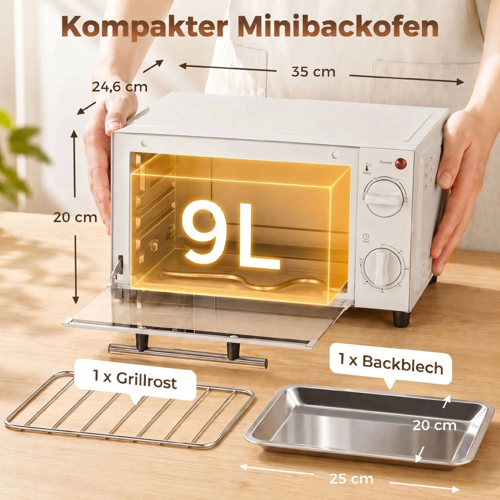 Forno Mini ¨C Zephmum ¨C 9 L Acciaio Inox Cremewei?