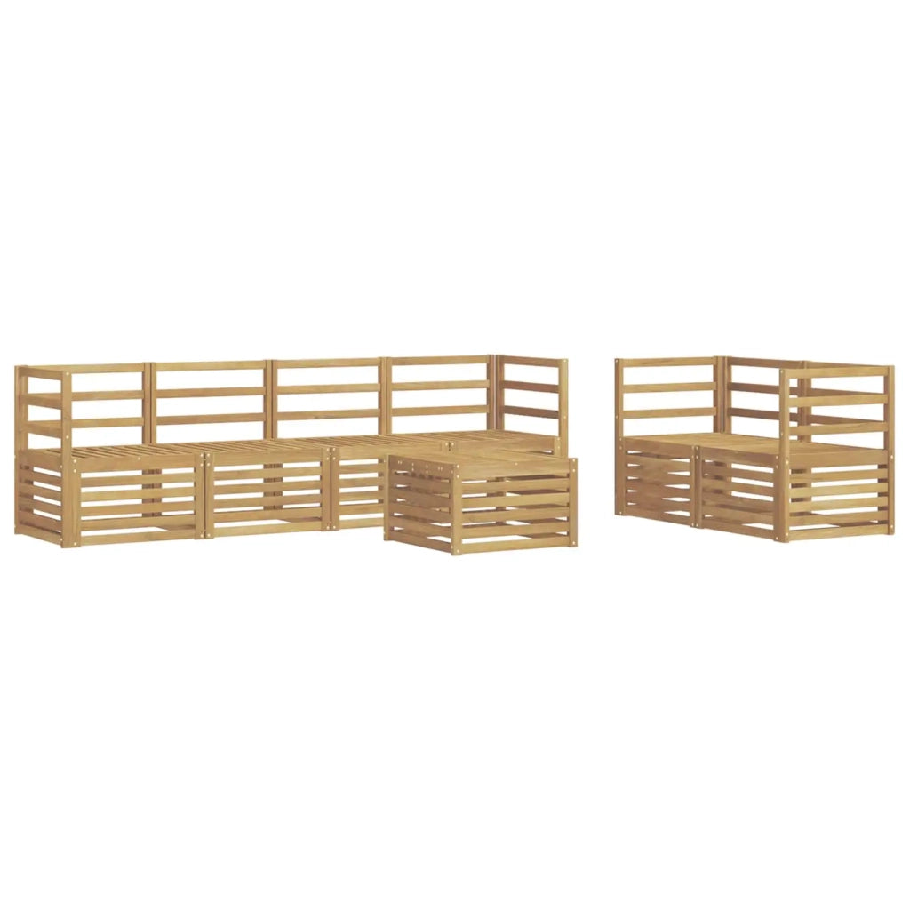 Set di divani da esterno 7 pcs Bianco Legno di Acacia Massello