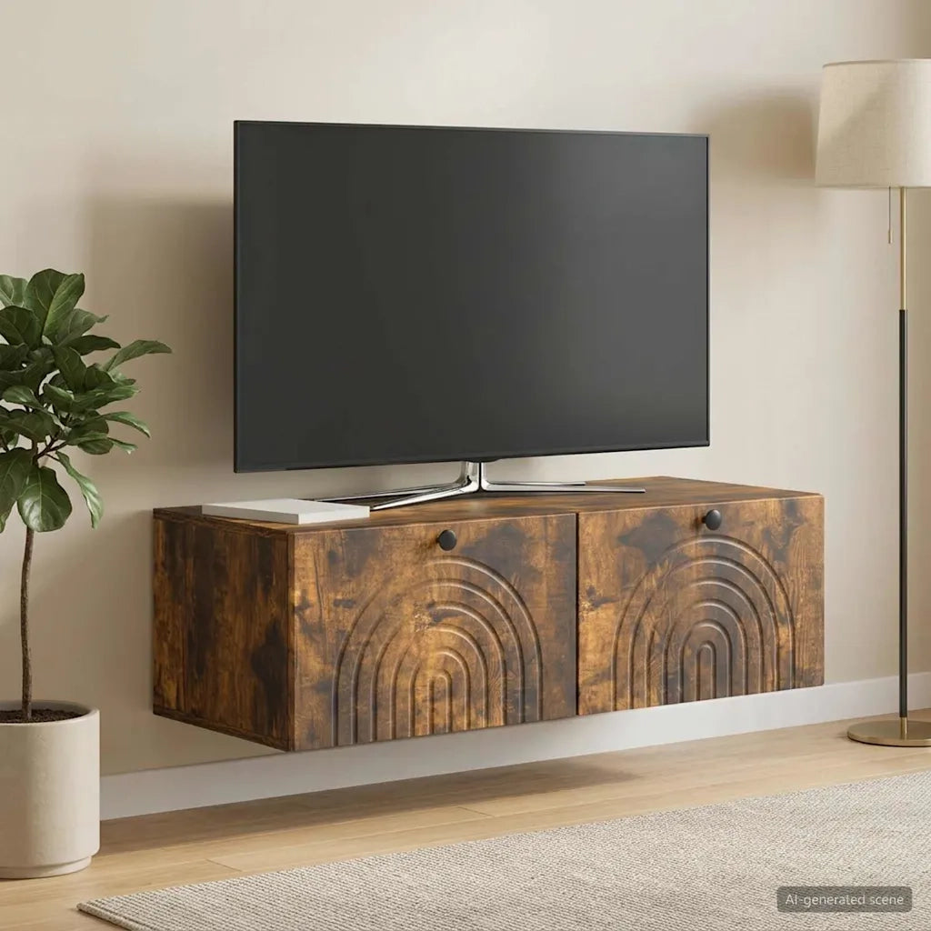 Mobile Porta TV da Muro Rovere Fumo 99 x 41 x 30 cm 898190