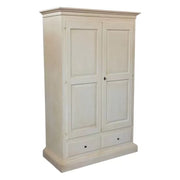 Armadio 2 porte legno shabby avorio anticato 125x61x200 - Mobili 2G