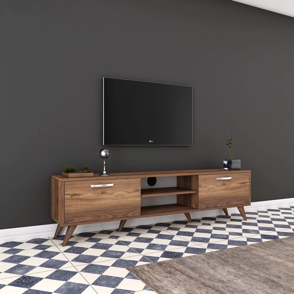 Porta TV in legno "Atik" - 180 x 35 x 48 cm - Marrone