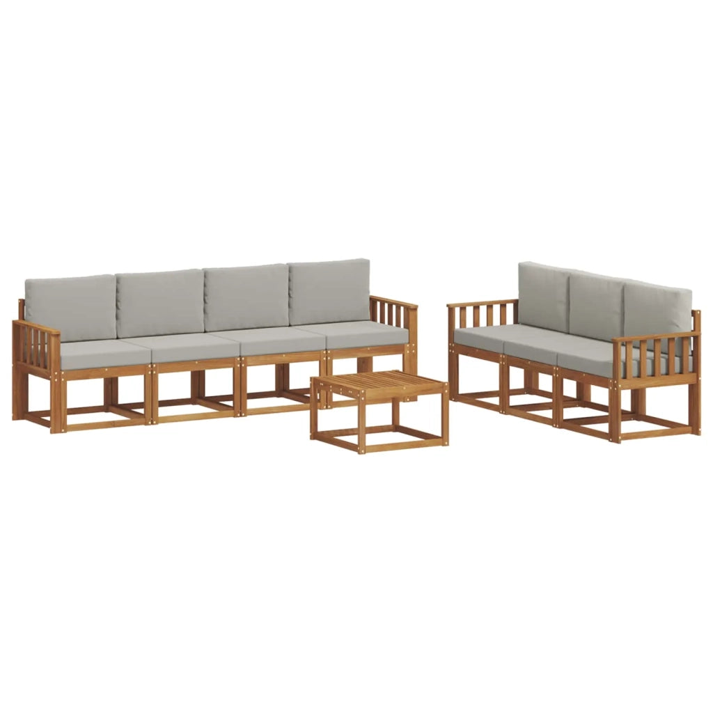 Set di divani da esterno 8 pcs Grigio Naturale e Chiaro 3366109