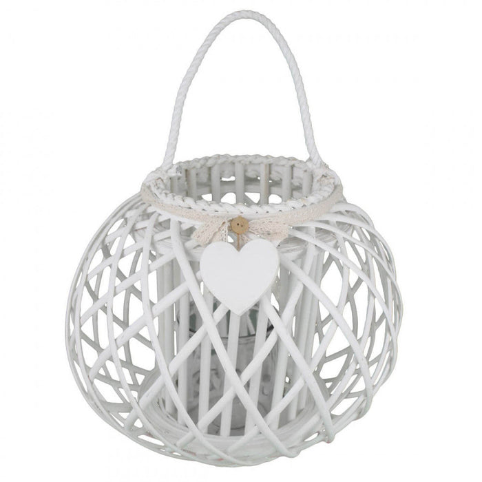Lanterna Yolande   in Vimini Bianco