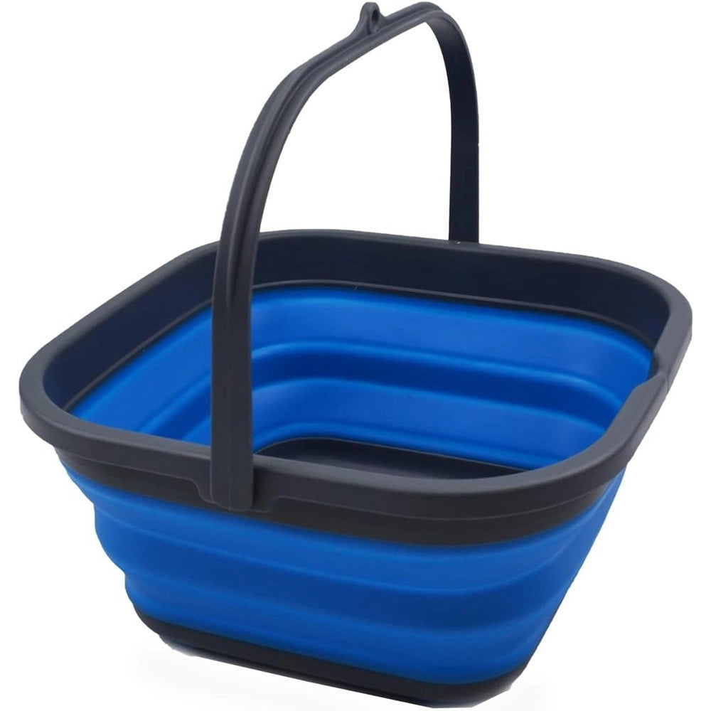 Trade Shop - Secchio Pieghevole Quadrato Pratico Da 5,5 Lt Portatile Salvaspazio Con Maniglia -