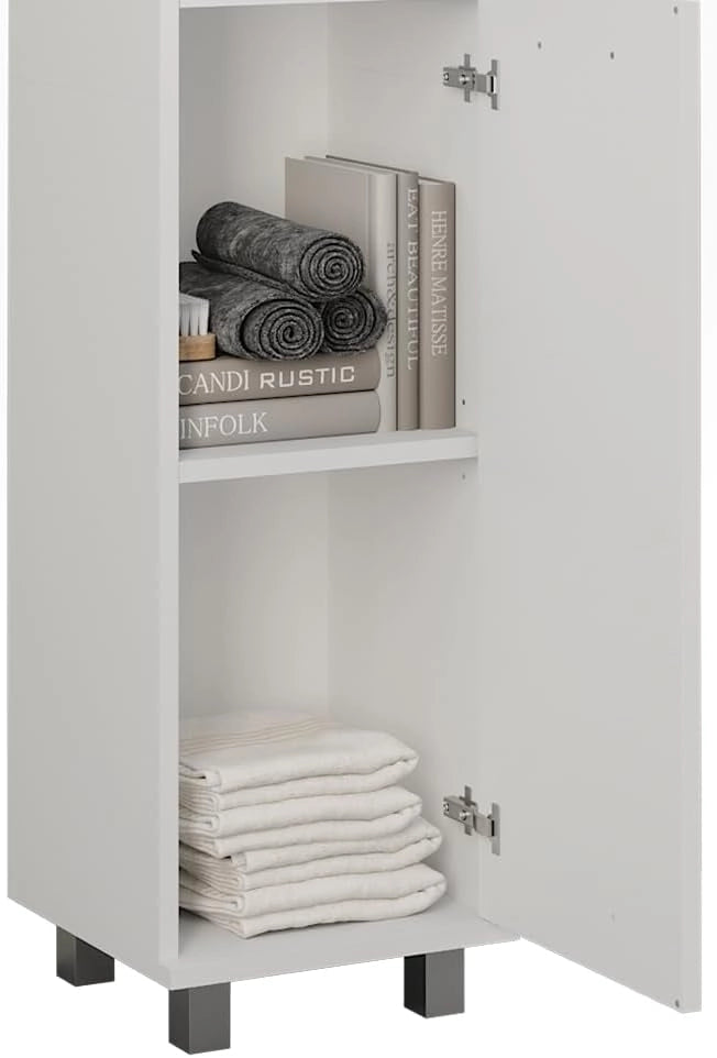 Mobile alto Ilias, Bianco, 30.2 x 190 cm con 2 porte