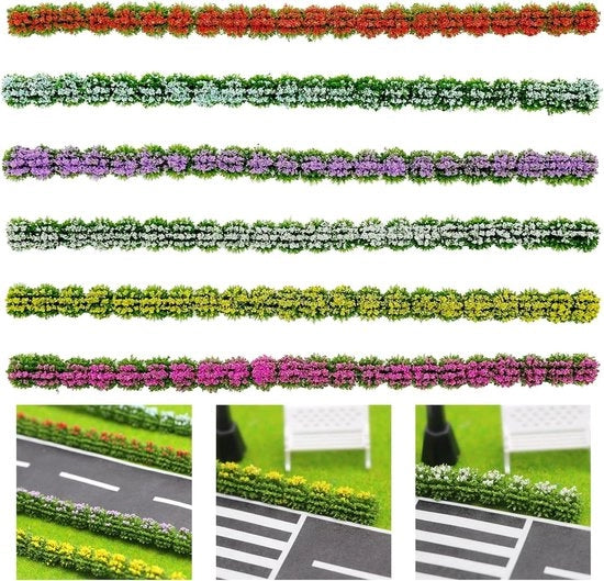Strisce di vegetazione statica per modello ferroviario - 6 colori - Miniaturni rami - Gruppi di vegetazione statica - Grastop statico - DIY per modello ferroviario - Paesaggio ferroviario - 6 colori - Miniaturni gruppi di fiori colorati