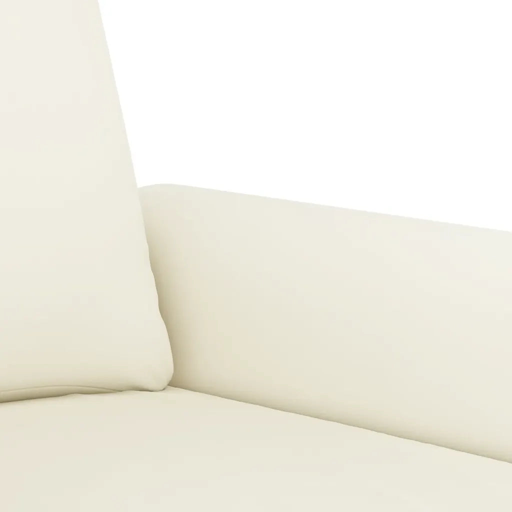 Set di Divani 4 pz con Cuscini Crema in Velluto