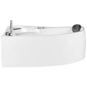 Vasca Idromassaggio ad Angolo versione destra in Acrilico Bianco con Luci LED Soffione Doccia Idromassaggio Poggiatesta