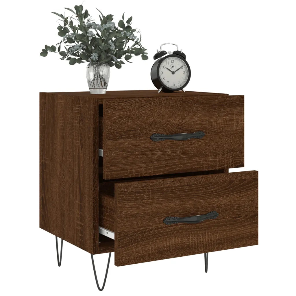 Comodini 2 pz Rovere Marrone 40x35x47,5 cm in Legno Multistratocod mxl 80554