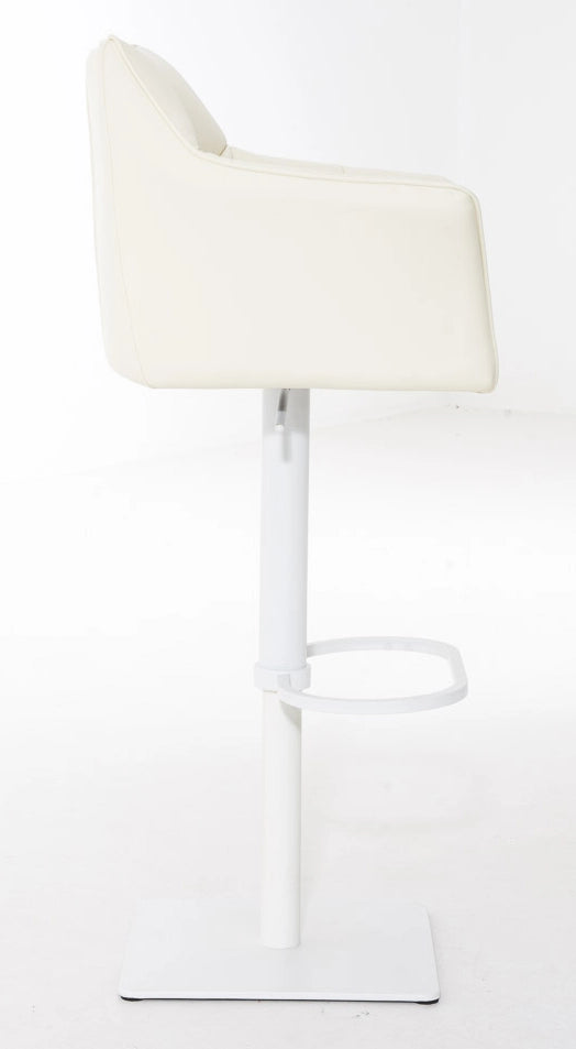 Set 2 sgabelli bar Damaso ecopelle bianco 4