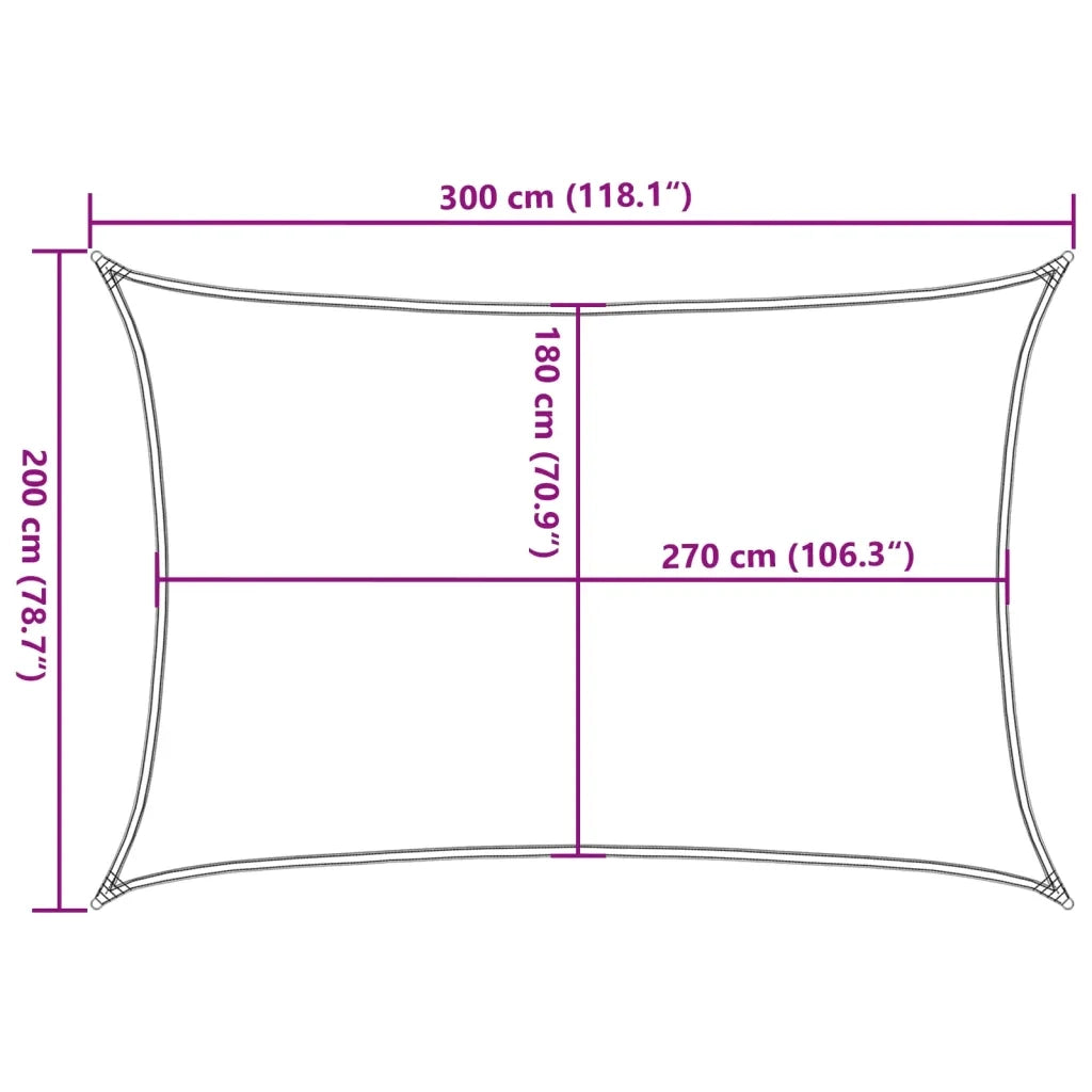 Vela Parasole-Telo Ombra-Vela Ombreggiante 160 g/m2 Marrone 2x3 m in HDPE