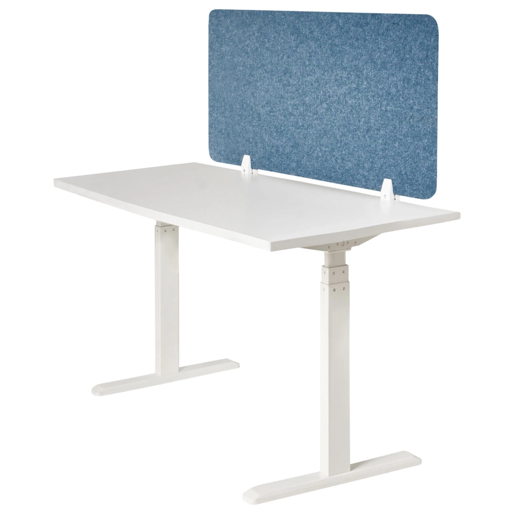 Pannello divisorio in PET per scrivania rivestito in tessuto 120 x 50 cm blu Schermo Acustico per Ufficio e Home Office