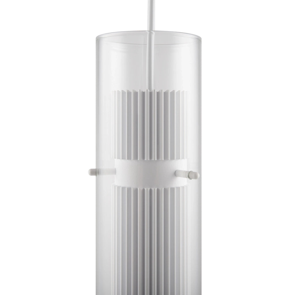 Lampadario Sospensione Moderno Dynamics Alluminio Bianco Vetro 1 Luce Gu10 50W