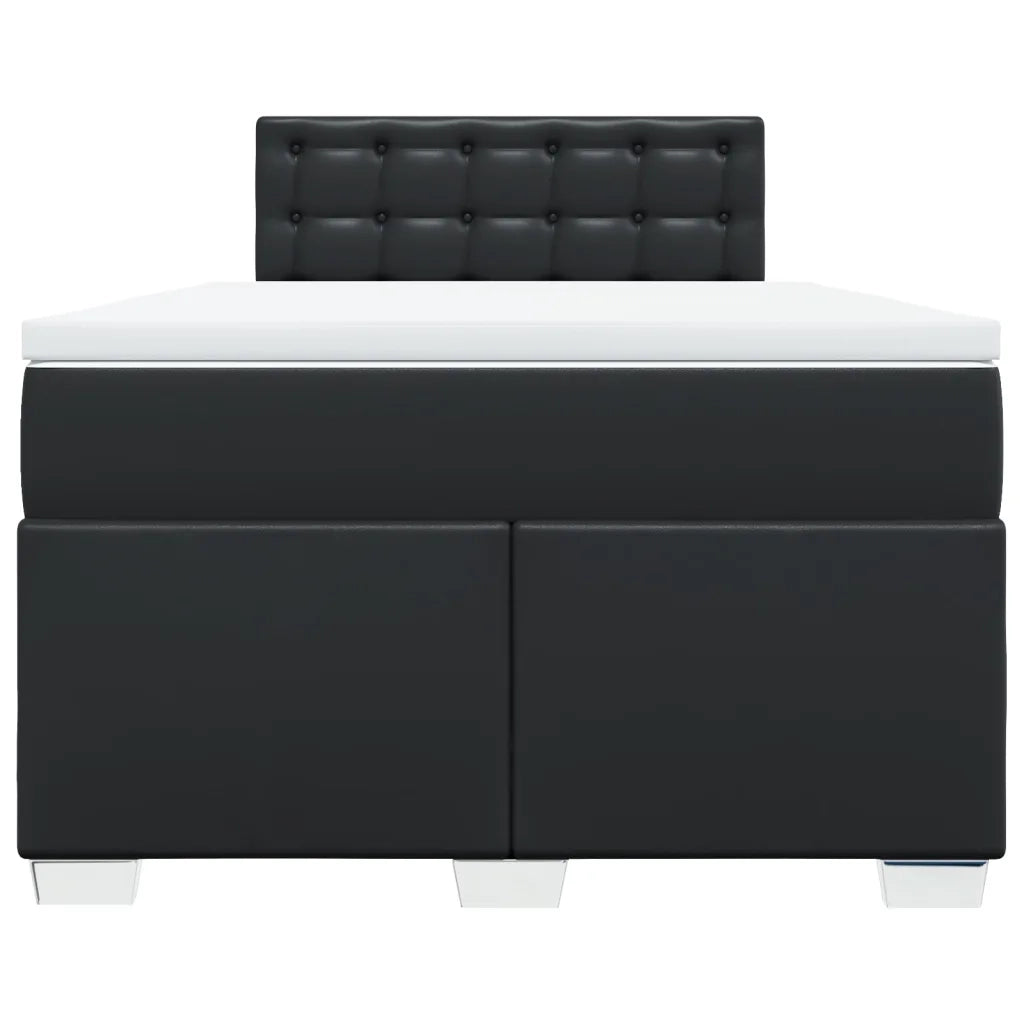 Giroletto a Molle con Materasso Nero 120x190 cm in Similpelle