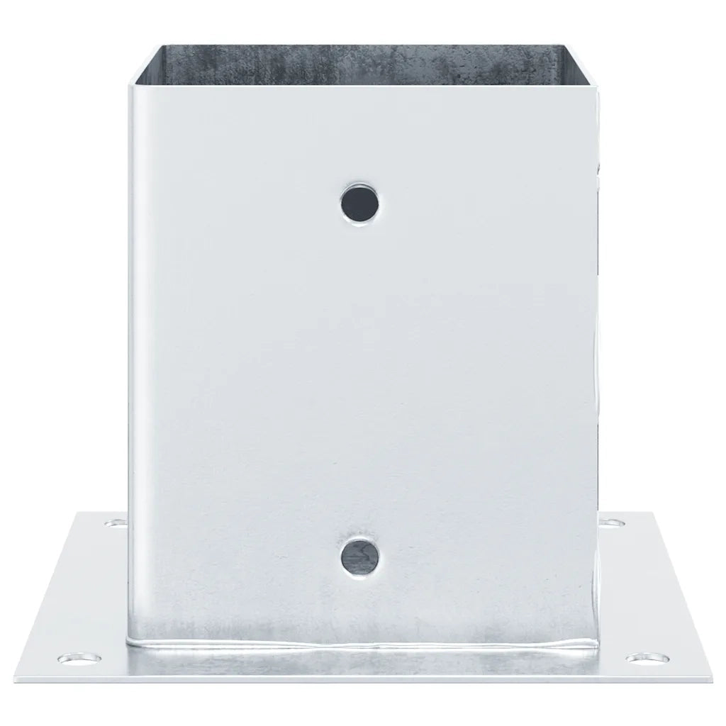 Basi per Pali Quadrate 12 pz Argento 121x121 mm Acciaio Zincato 42000015