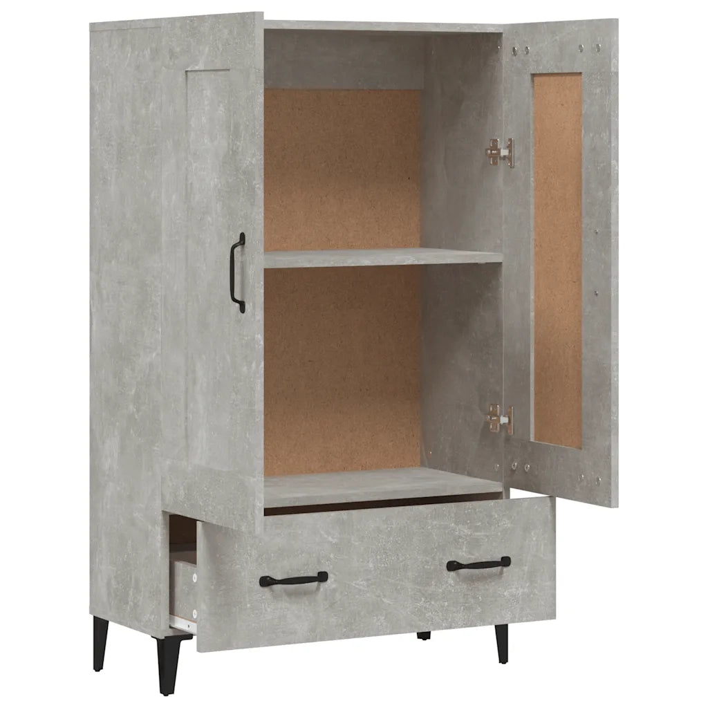 Credenza Grigio Cemento 70x31x115 cm in Legno Multistrato 812577