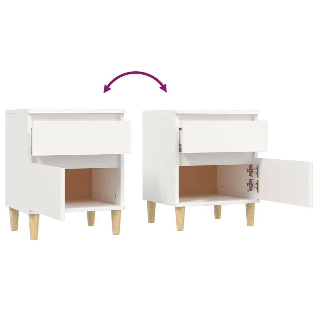Comodini 2 pz-Set di 2 Tavolino da notte in Bianco 40x35x50 cm 827674