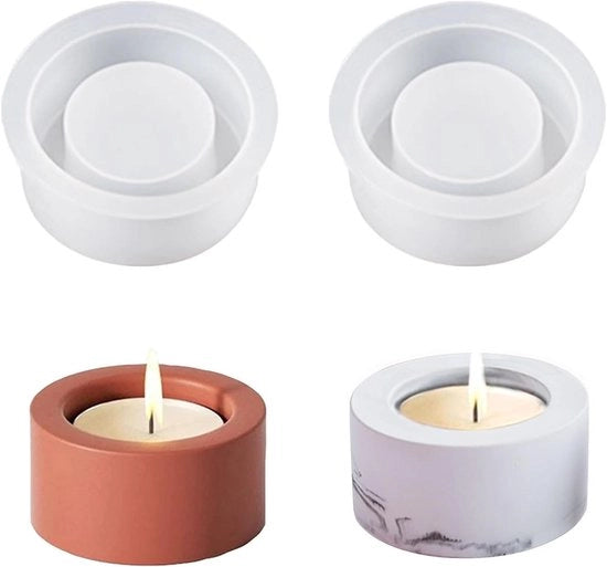 Siliconen forma per candela in forma di cono con fori singoli - 2 pezzi - forma per gettare il cemento per candele - decorazione e arredamento d'arte - sottopanchina per candele